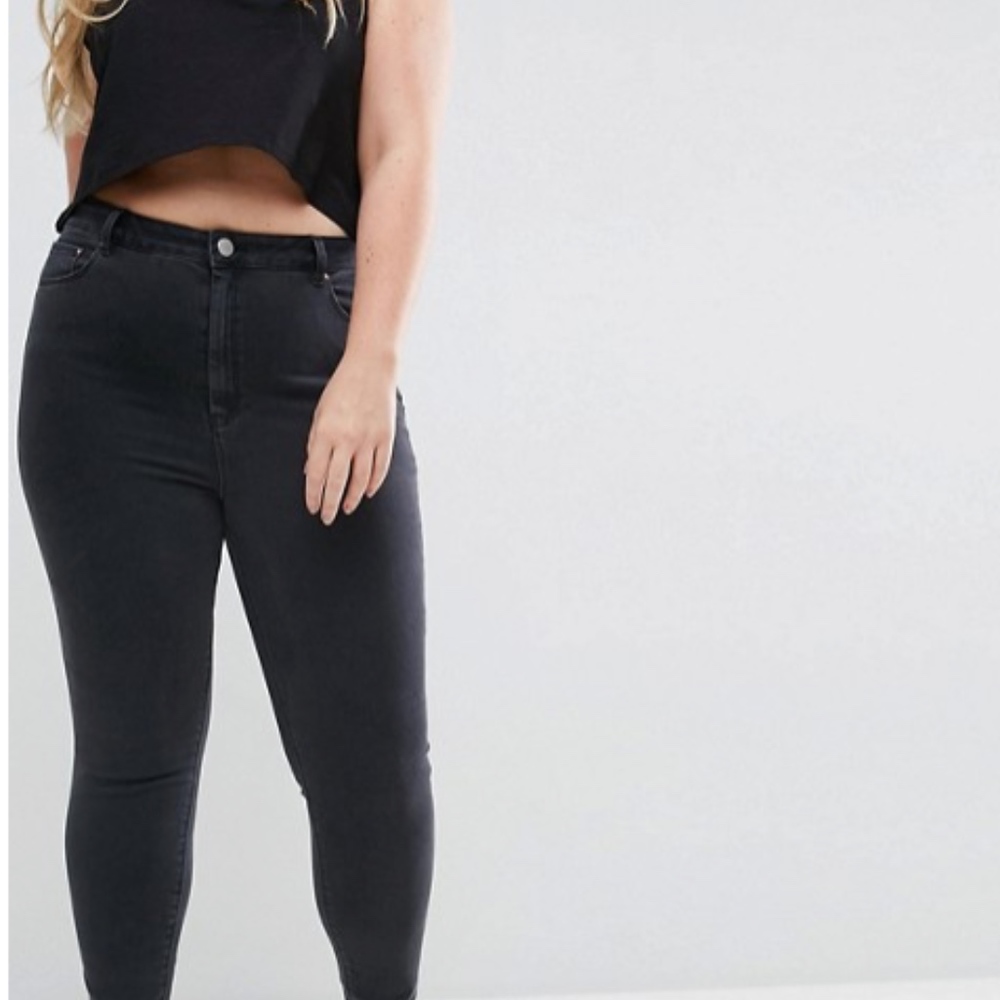 ASOS Curve Black High-Waisted Skinny Jeans NWOT